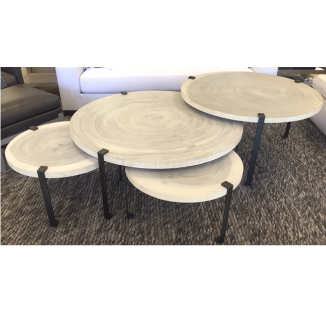 Cluster Coffee Tables Sunbleached (Set of 4) DRC Showroom